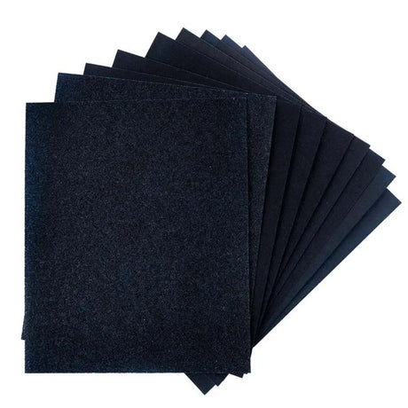 Stack of black sheets on a white background