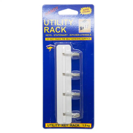 Utility key rack in packaging with blue background