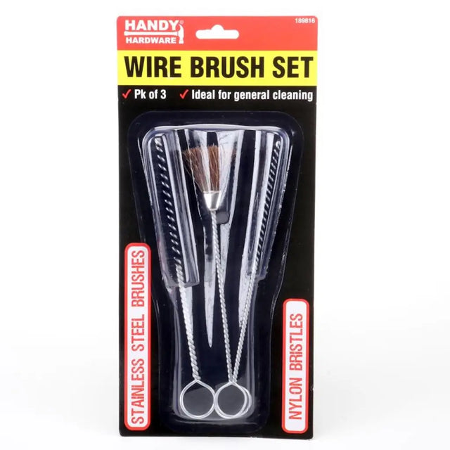 Handy Hardware Wire Brush Set 185mm