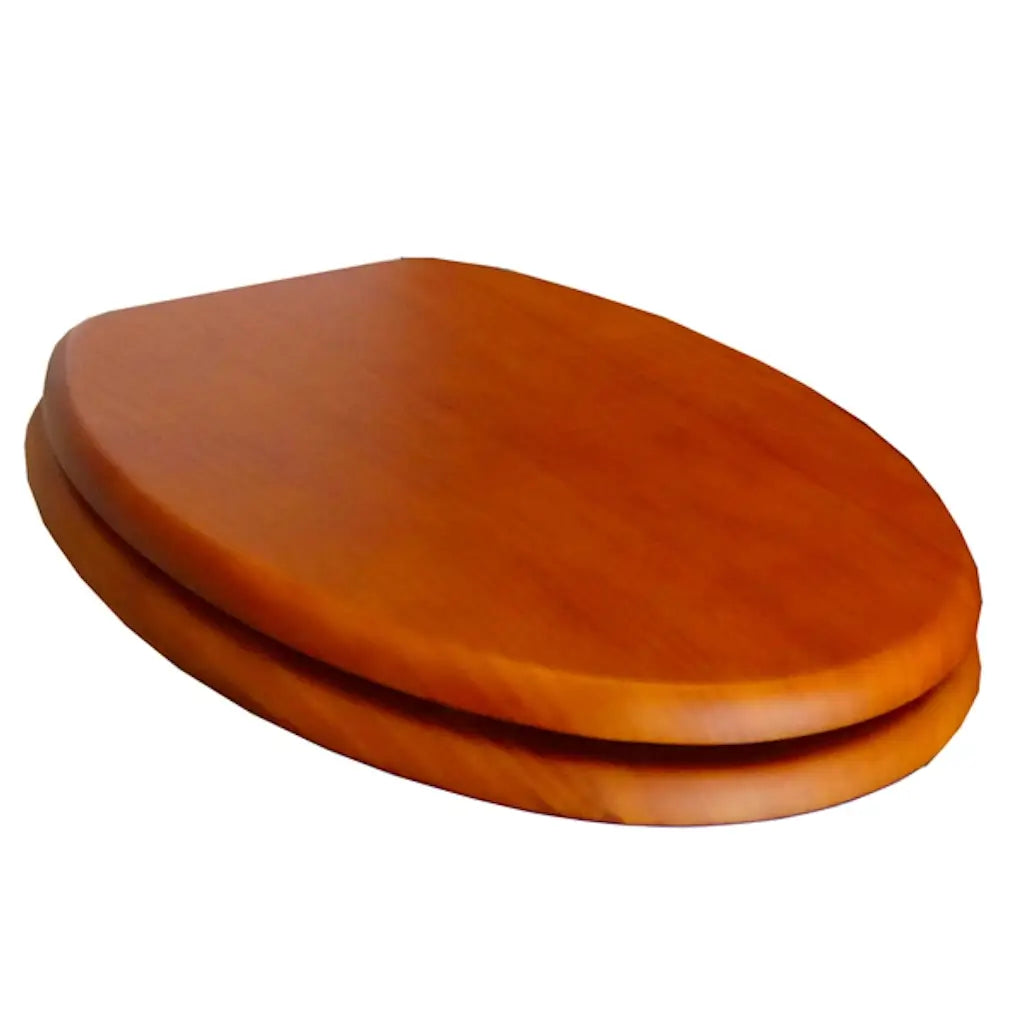 Wooden toilet seat on a white background