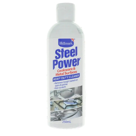 Hillmark Steel Power cleaner bottle on a white background