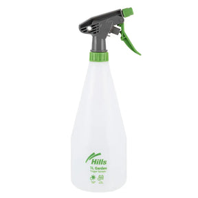 White spray bottle with green nozzle and Hills branding on a white background