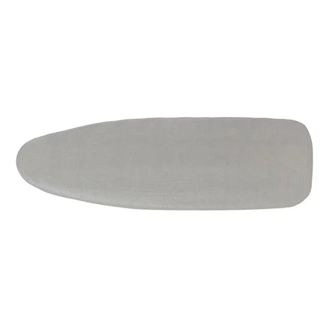 Gray ironing board cover on a white background