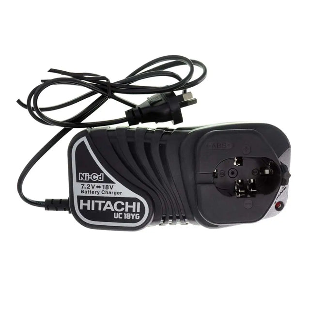 Hitachi battery charger with cable on a white background
