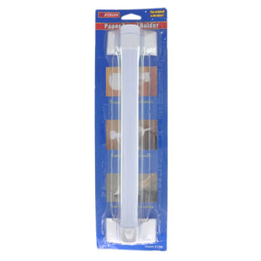 Packaged paper towel holder with blue background