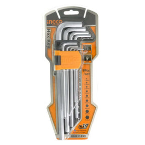 Packaged set of hex keys with Ingco branding on a white background