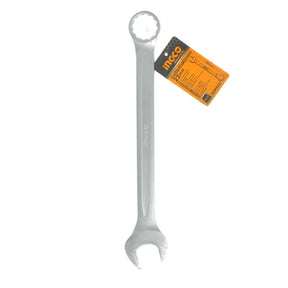 Wrench with a tag on a white background