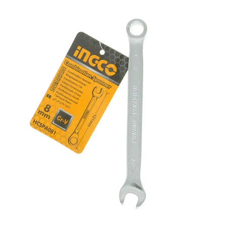 Combination spanner with INGCO packaging on a white background