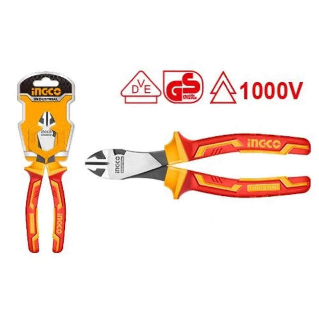 Ingco industrial pliers with packaging on a white background