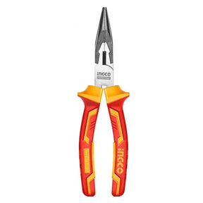 Pair of red and yellow pliers with 'Ingco' branding on a white background