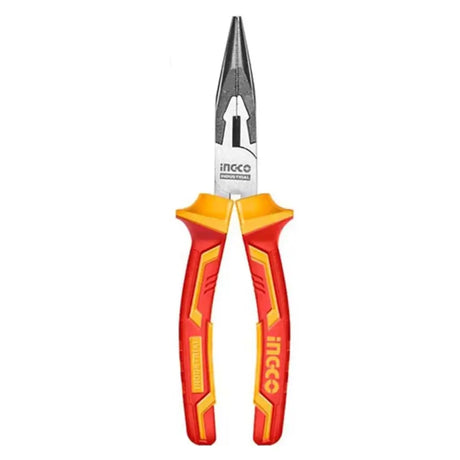 Pair of red and yellow pliers with 'Ingco' branding on a white background
