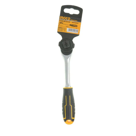 Screwdriver with black and yellow handle on a white background