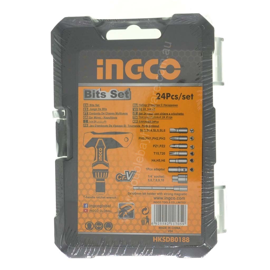 INGCO T-Handle Wrench Bit Set 24Pcs