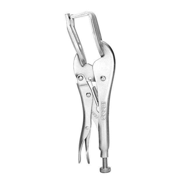 Locking pliers with a visible brand logo on a white background