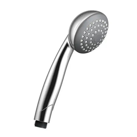 Chrome shower head on a white background