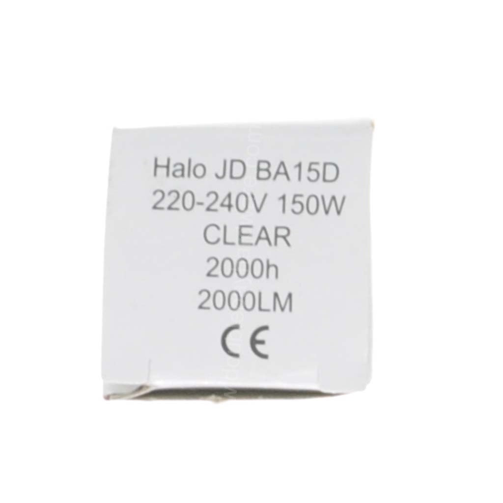 JD Halogen Light Bulb BA15d 240V 150W Clear