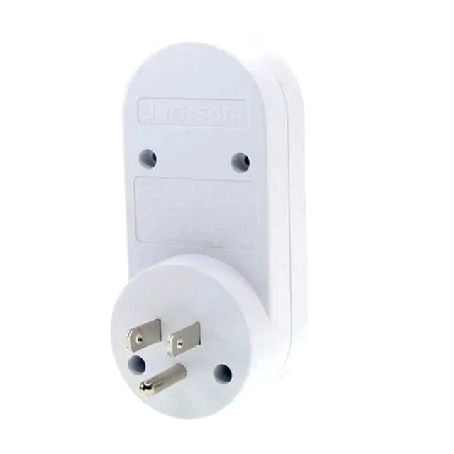 White wall socket with plug on a white background