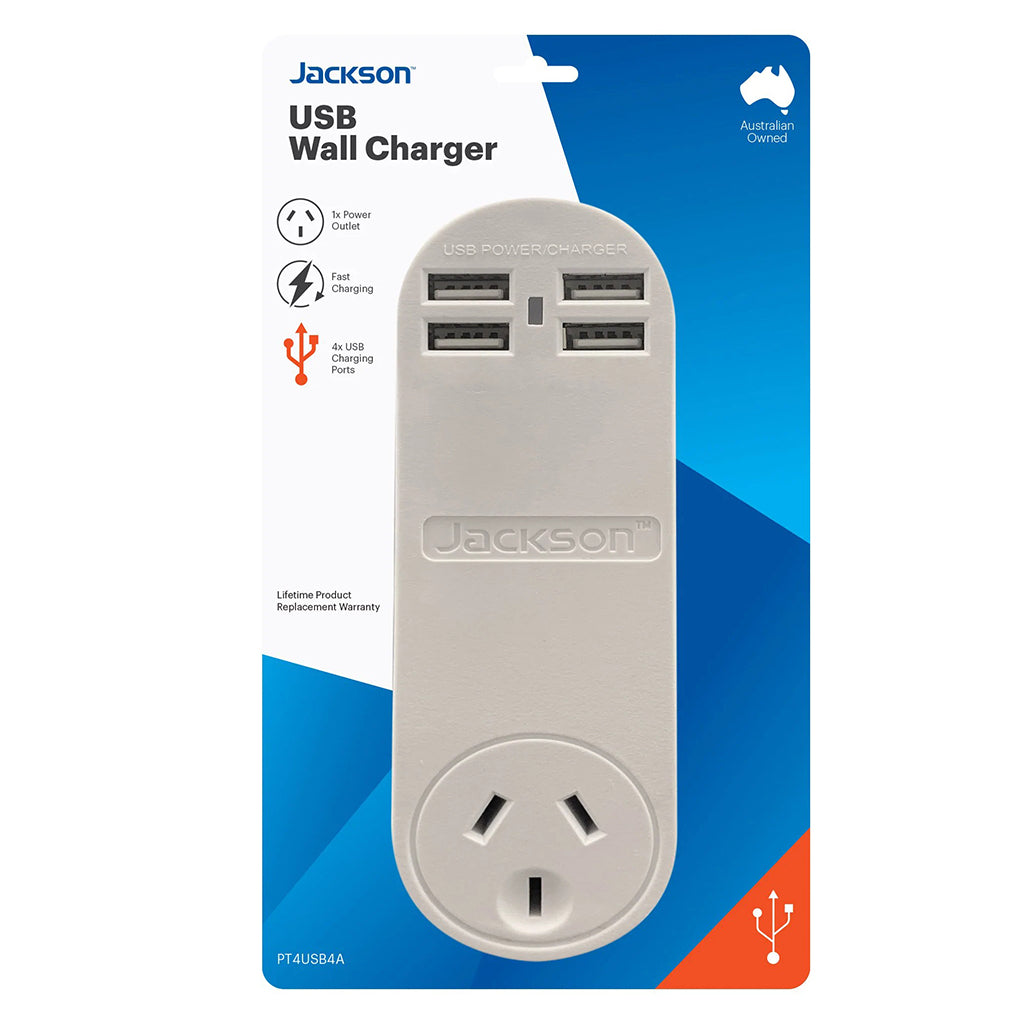 Jackson USB Charger 4 USB Fast Charging Ports PT4USB4A