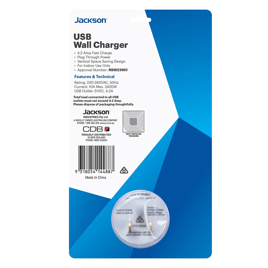 Jackson USB Charger 4 USB Fast Charging Ports PT4USB4A