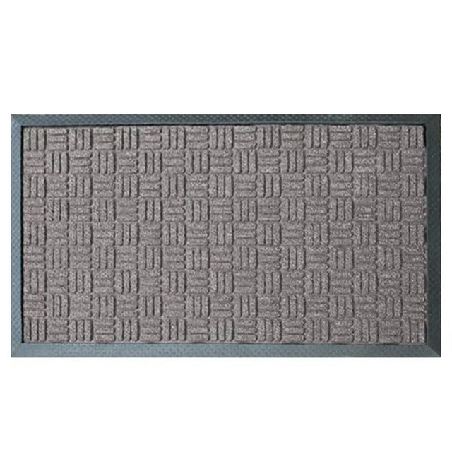 Rectangular doormat with a textured pattern on a white background