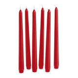 KERI Taper Dinner Candle 2x25cm Red Dripless 6Pcs
