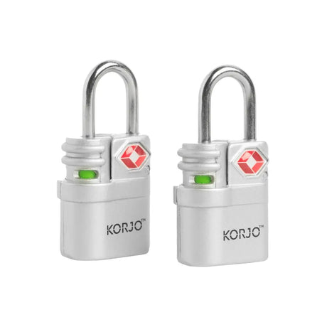 Two silver padlocks with visible brand logo on a white background