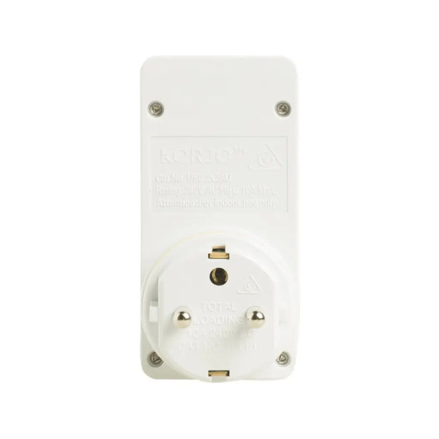 White electrical socket on a white background