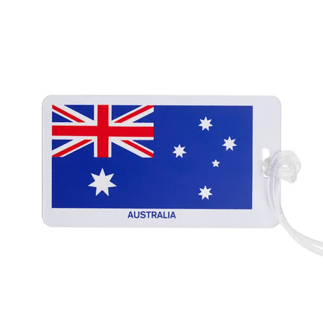 Luggage tag with the Australian flag on a white background
