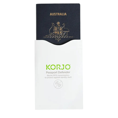 Korjo Passport Defender with Australian design on a white background
