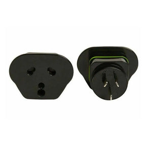 Black electrical plug and socket on a white background