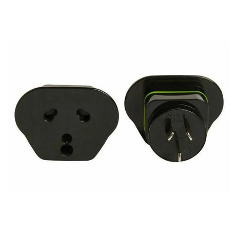 Black electrical plug and socket on a white background