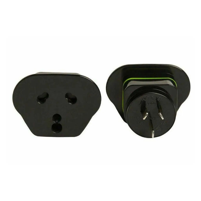Black electrical plug and socket on a white background