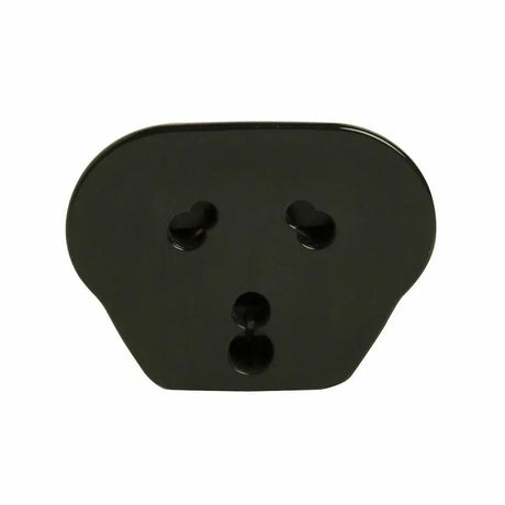 Black plastic component with multiple holes on a white background