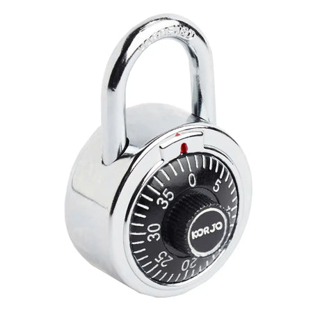 Combination lock with a white background