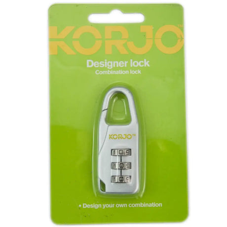 Korjo combination lock on a green packaging background