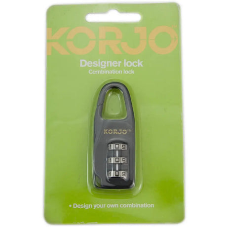 Korjo combination lock on a green packaging background