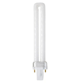 Compact fluorescent light bulb on a white background