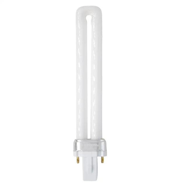 Compact fluorescent light bulb on a white background