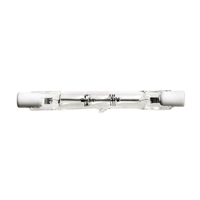 Kandolite Double Ended Linear R7s 240V 60W 78mm halogen light bulb clear glass showing double-ended J-type linear form factor on white background