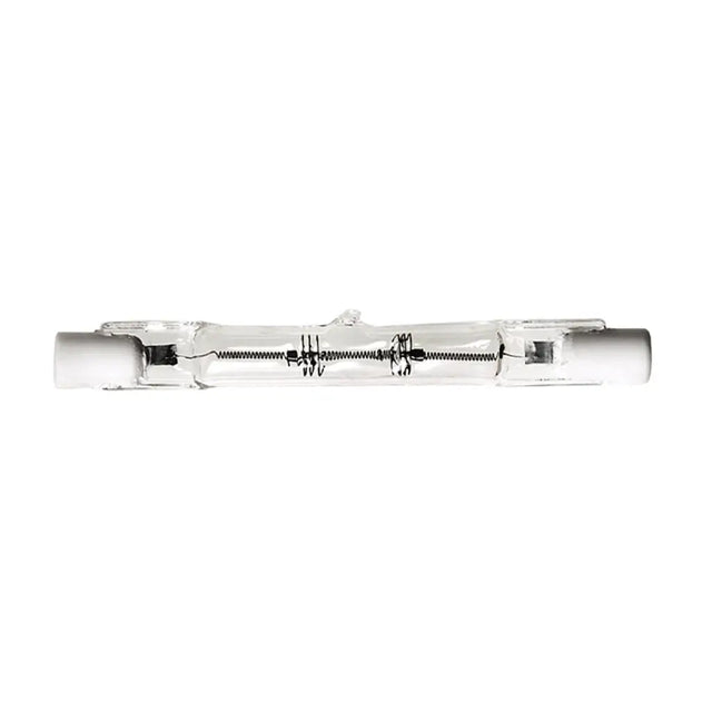 Clear cylindrical light bulb on a white background