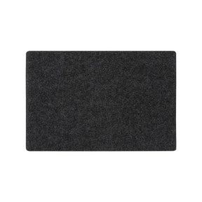 Rectangular black mat on a white background