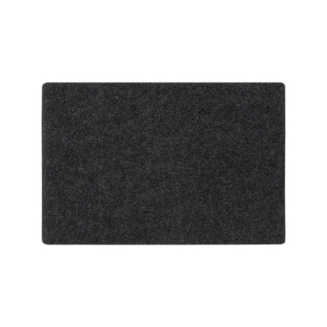 Rectangular black mat on a white background