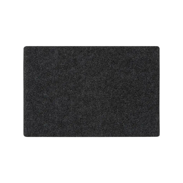 Rectangular black mat on a white background