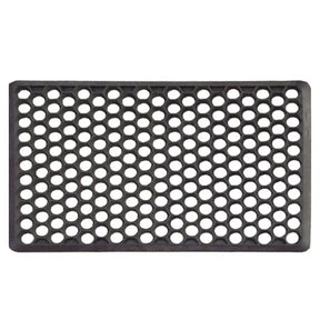 Black perforated mat on a white background