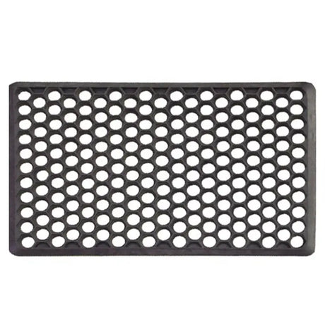 Black perforated mat on a white background