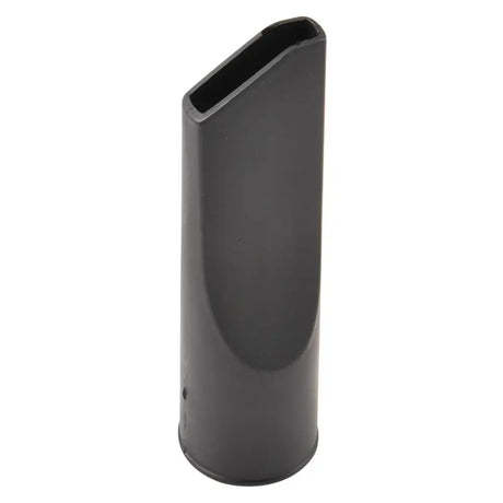 Black cylindrical object on a white background