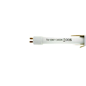 Compact fluorescent tube light on a white background