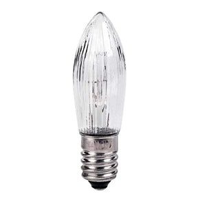 Clear incandescent light bulb on a white background