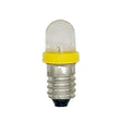 Small light bulb with a yellow base on a white background