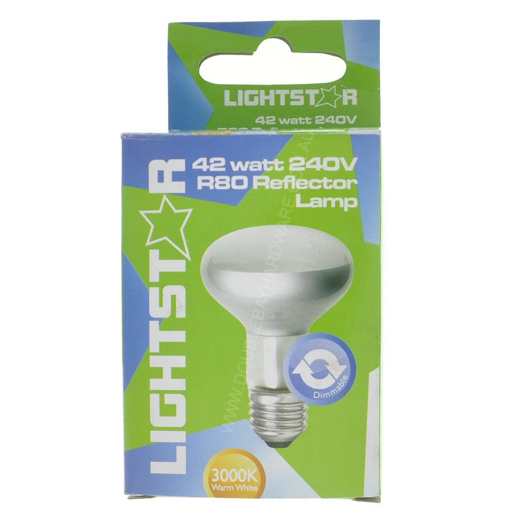 LIGHTSTAR R80 Halogen Reflector Light Bulb E27 240V 42W 26782